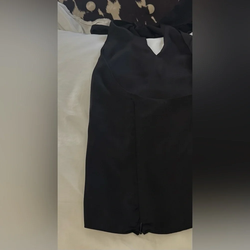 Zara Black Satin Halter Tie Top - Picture 3 of 7